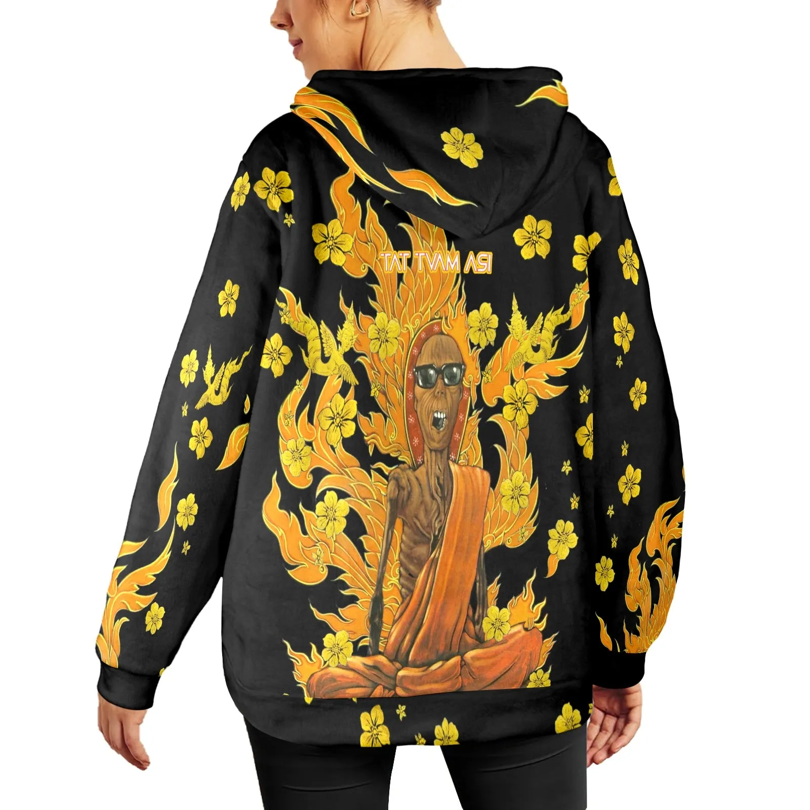 Burning Monk Women's Flannel Hoodie
