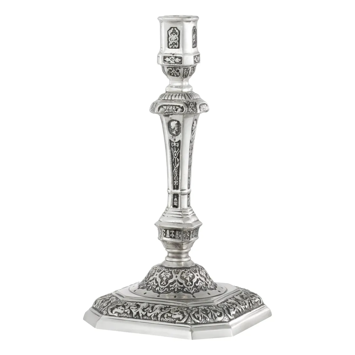 Candle Holder Berain - Antique Silver Finish