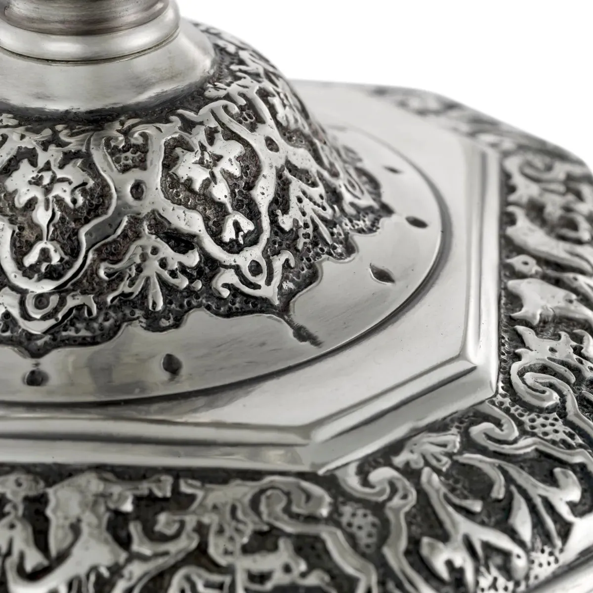 Candle Holder Berain - Antique Silver Finish