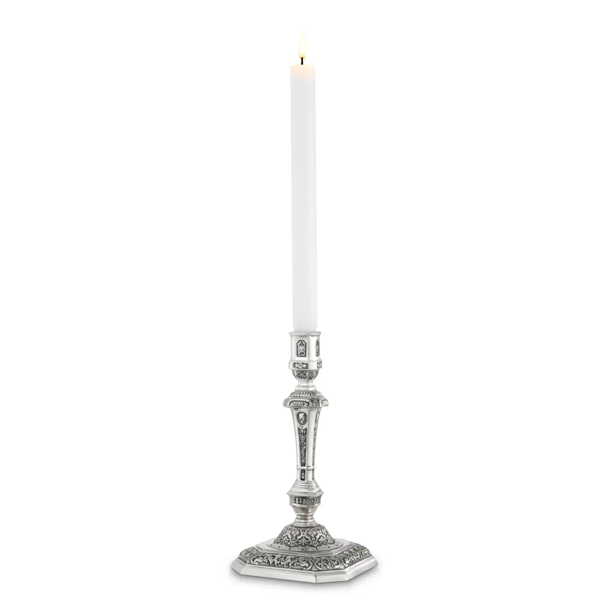 Candle Holder Berain - Antique Silver Finish