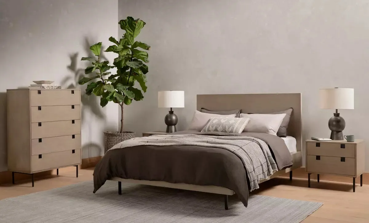 Carly 2 Drawer Nightstand-Grey Wash