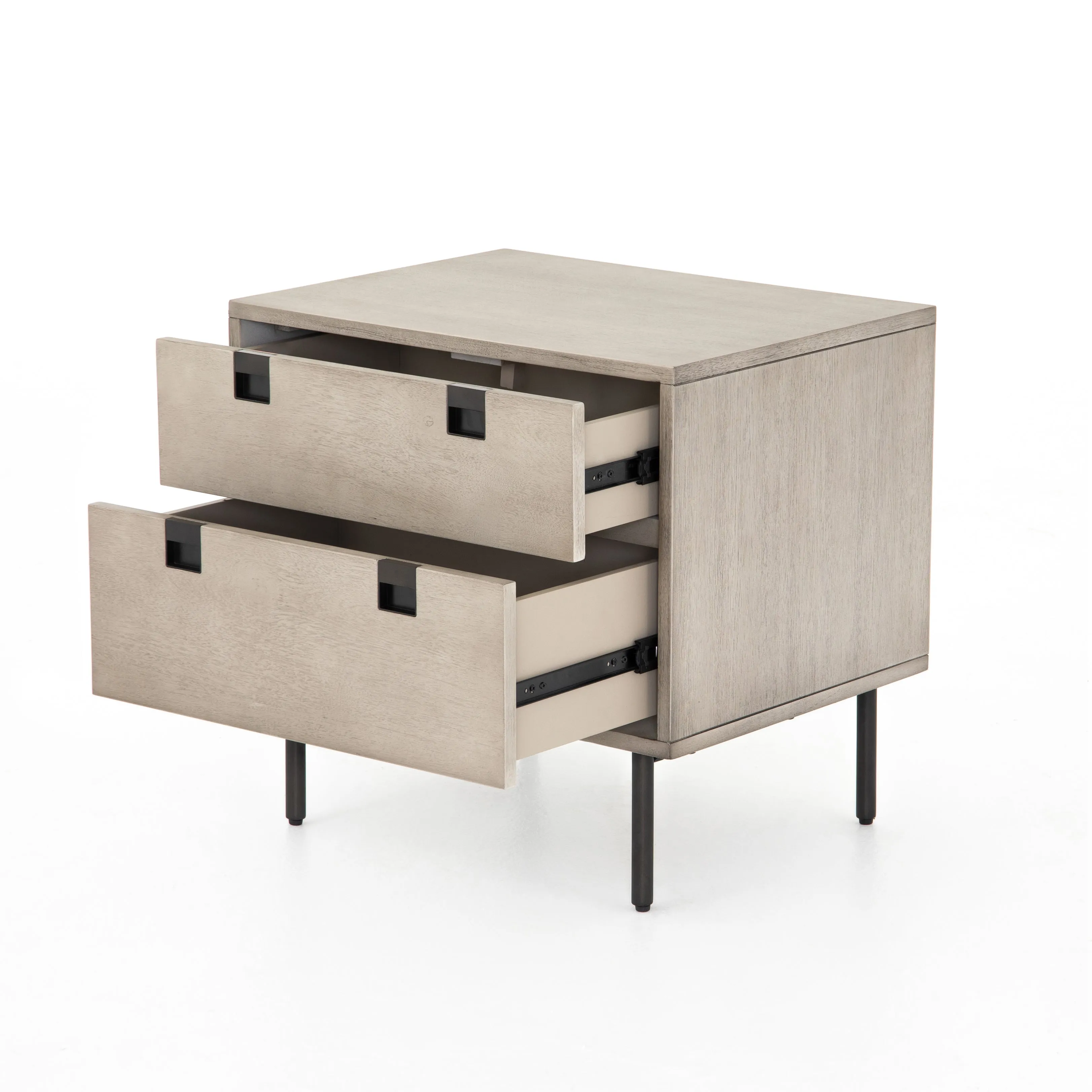 Carly 2 Drawer Nightstand-Grey Wash