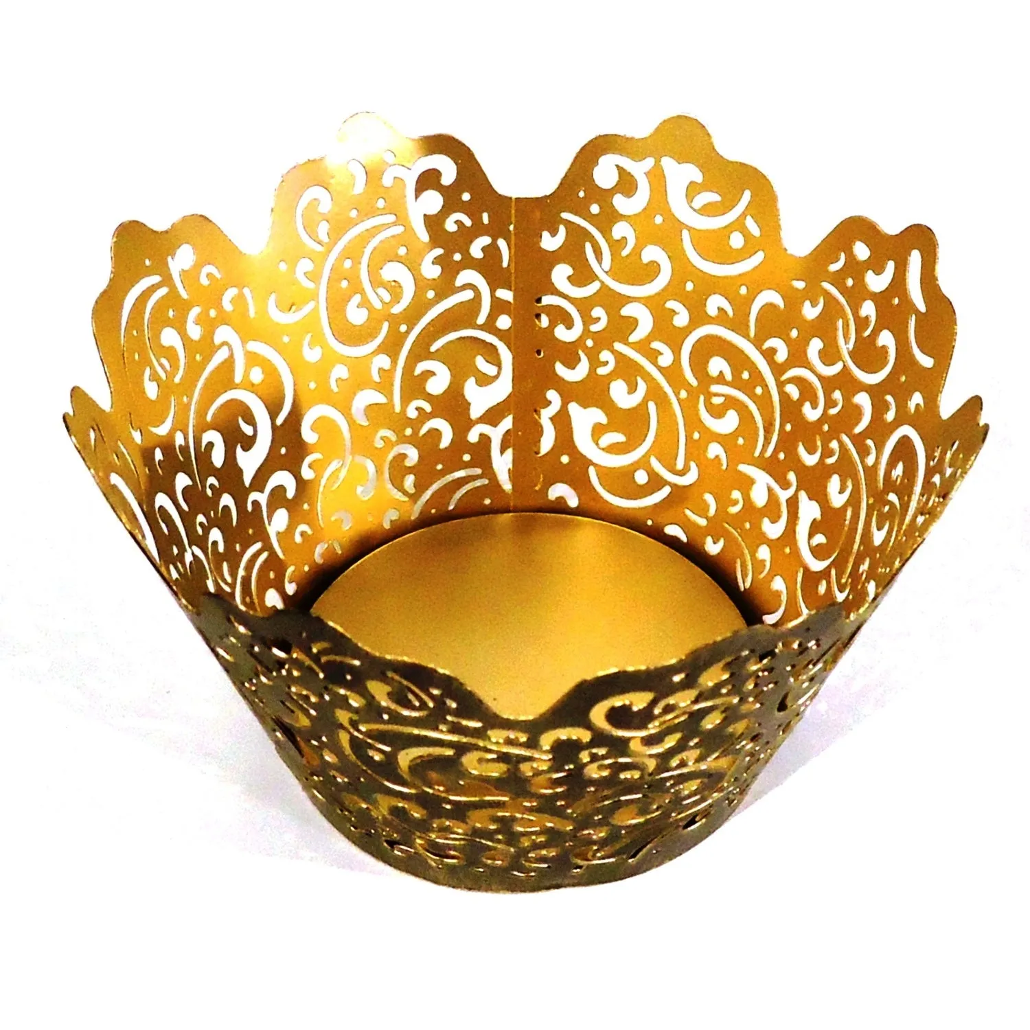 Carved Metal Candle Holder