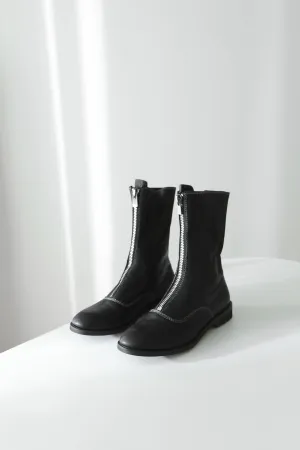 Chester Leather Ankle Boots-Black