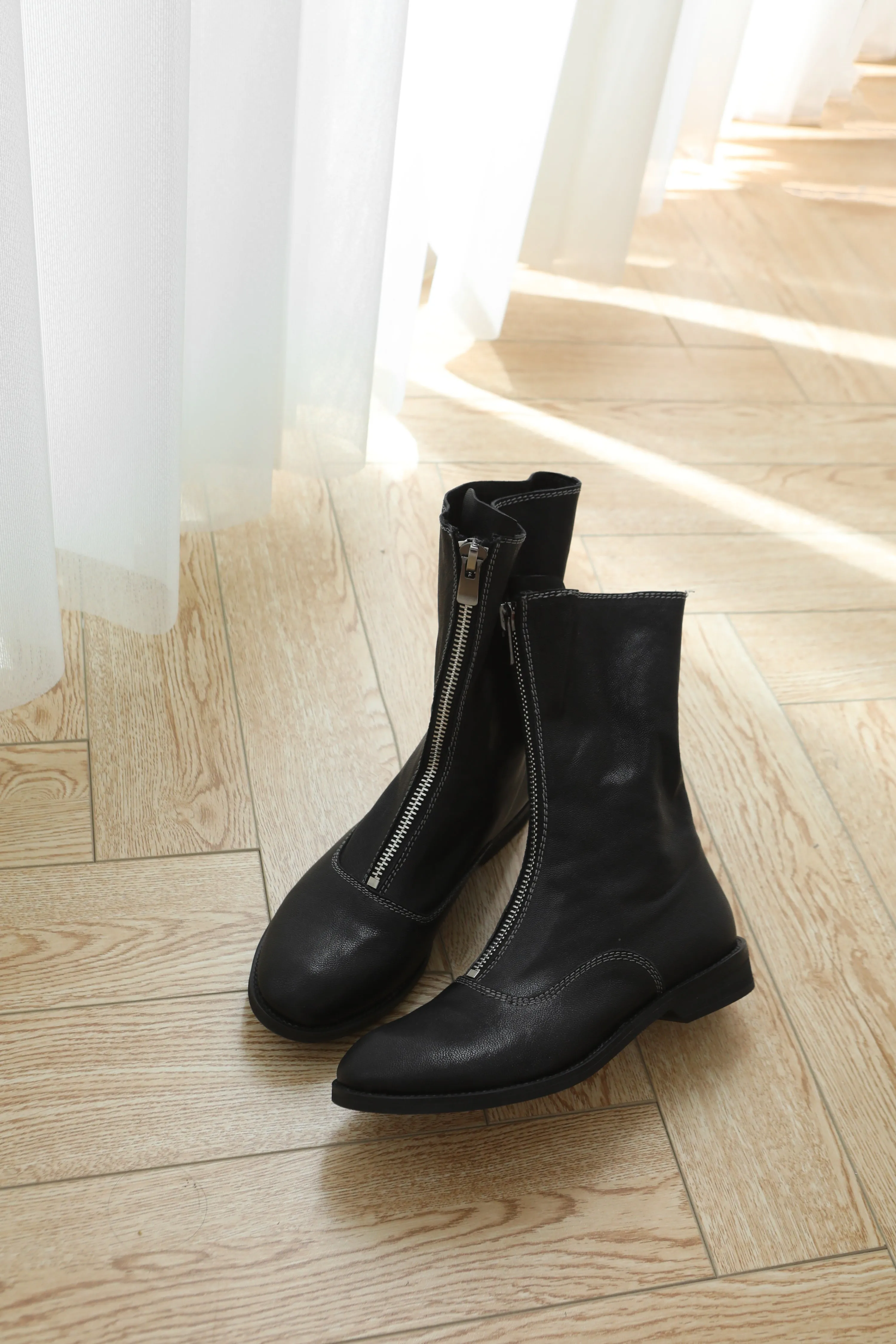 Chester Leather Ankle Boots-Black