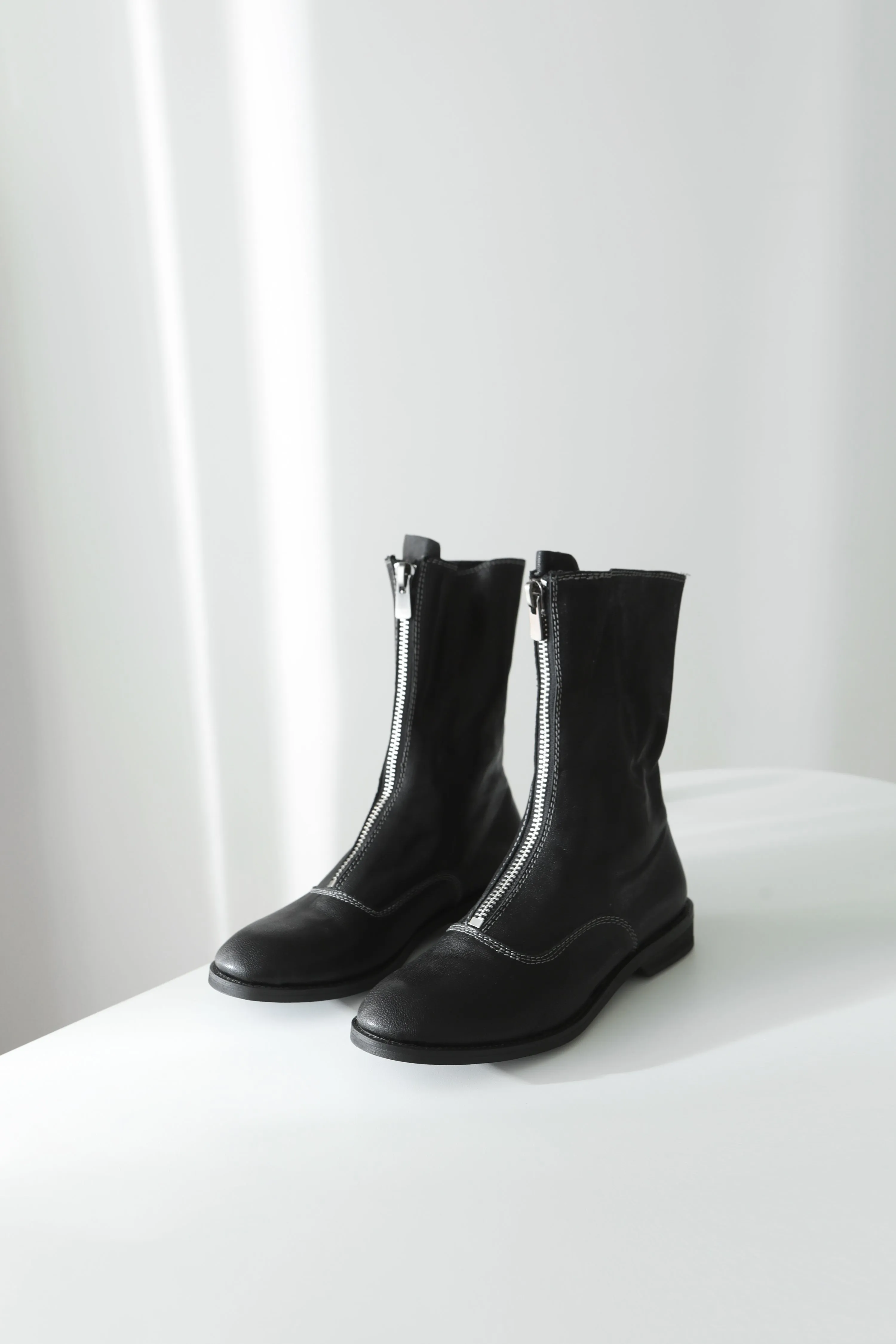 Chester Leather Ankle Boots-Black