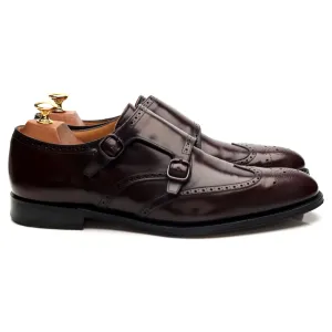 'Chicago' Burgundy Leather Double Monk Strap Brogues UK 9 F