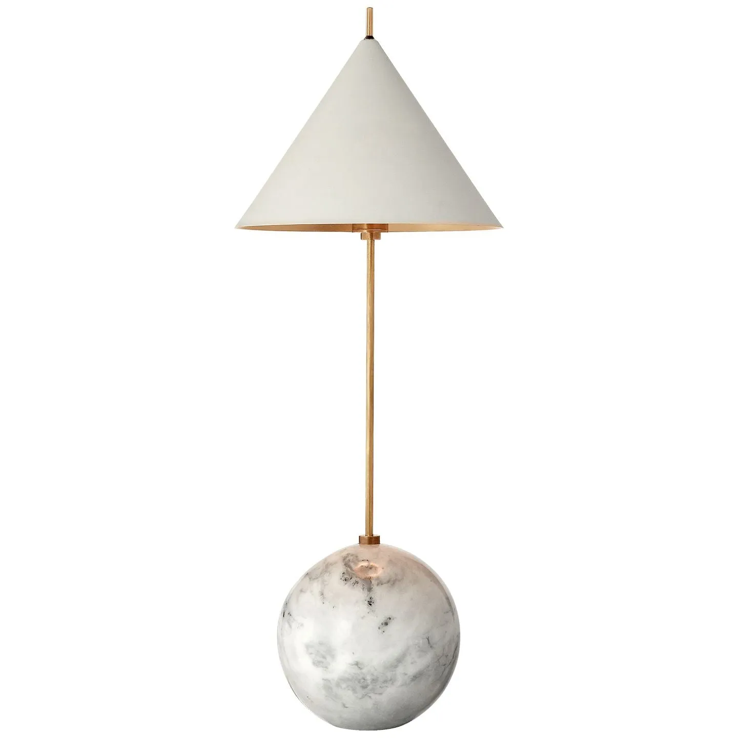 Cleo Orb Base Accent Lamp in Antique-Burnished Brass with Antique White Shade Item
