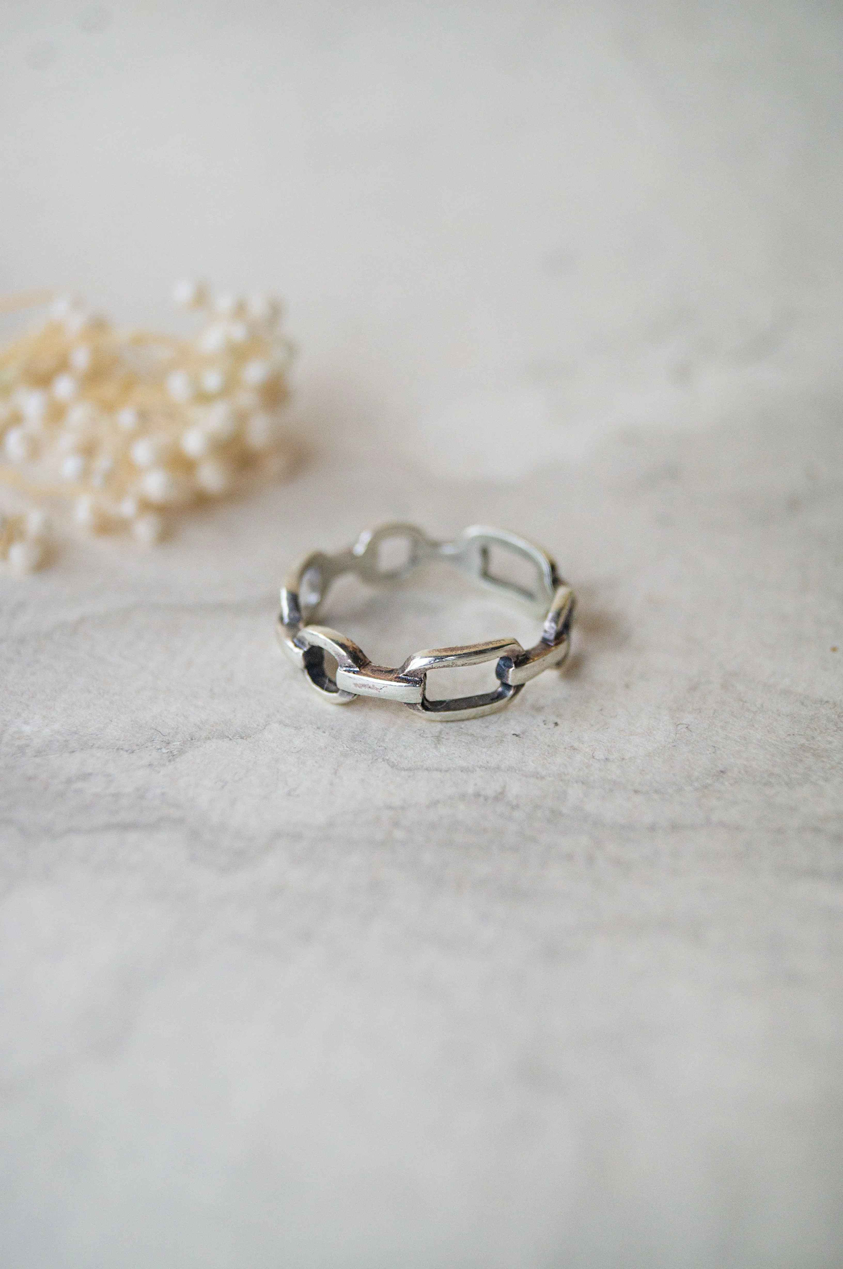 Connected Loops Antique Finish Sterling Silver Band Ring