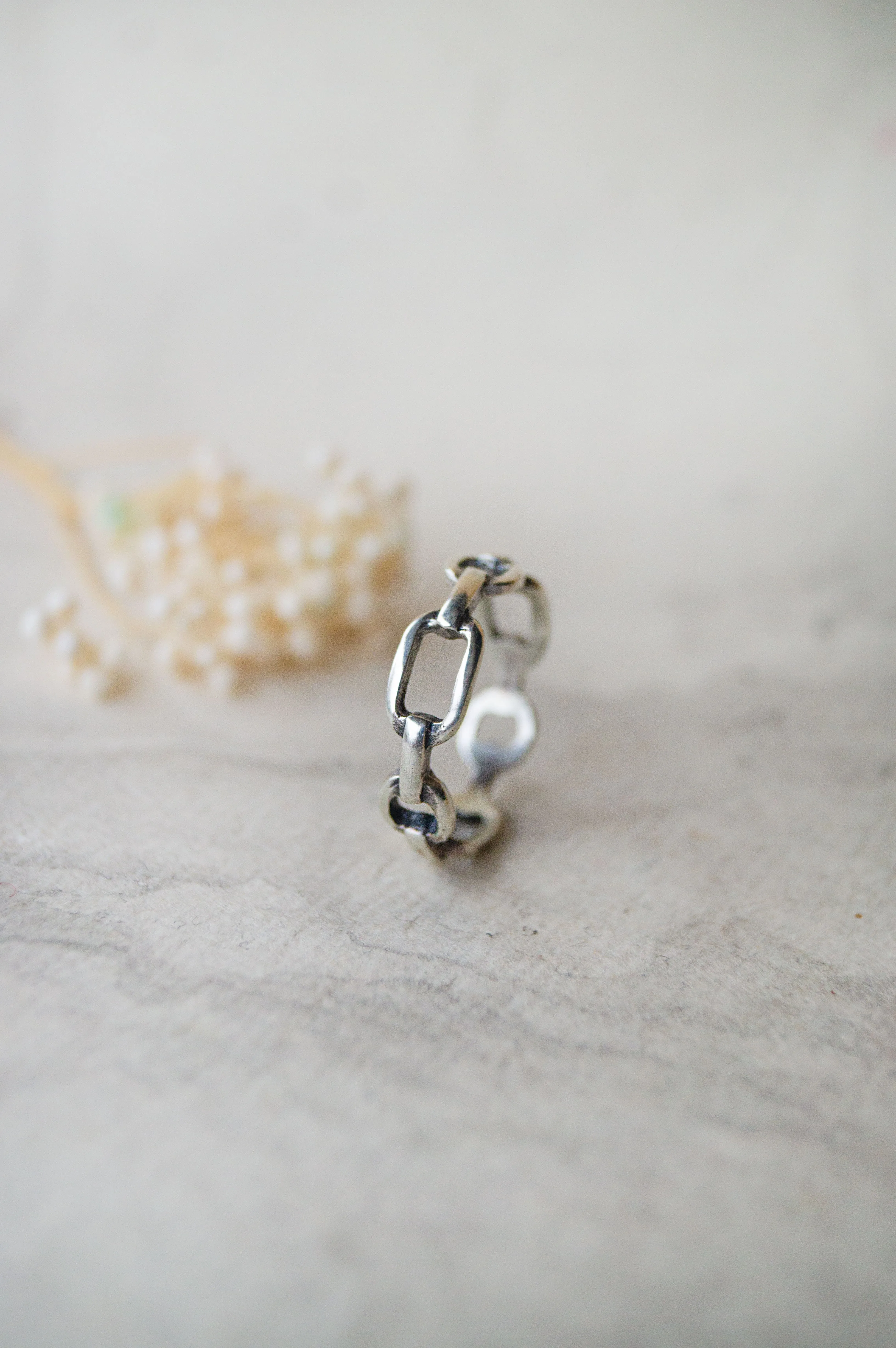 Connected Loops Antique Finish Sterling Silver Band Ring