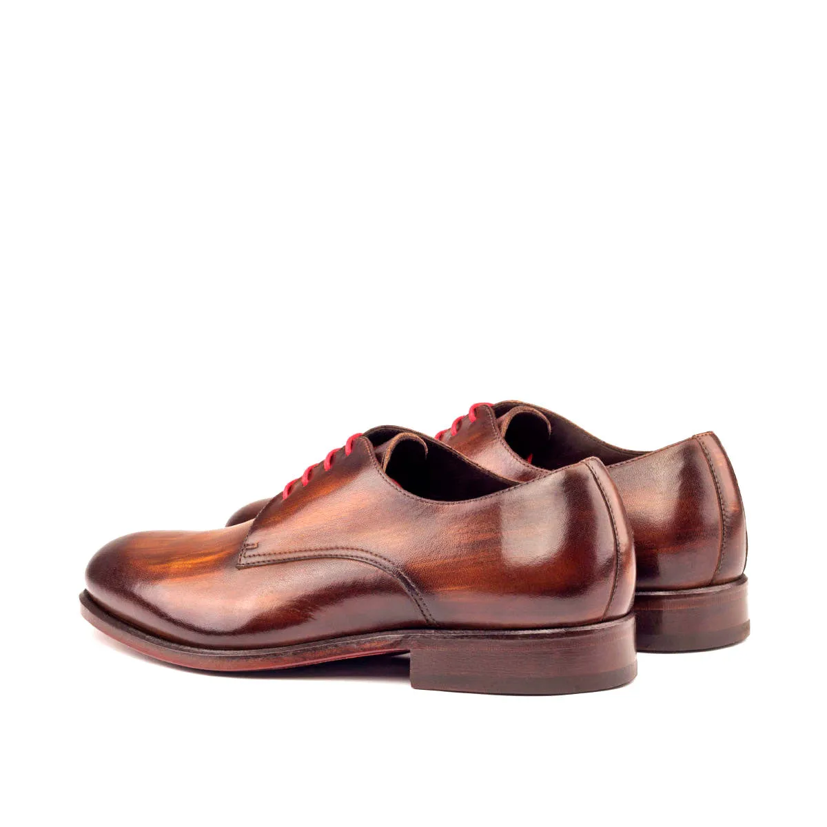DapperFam Vero in Brown Men's Hand-Painted Patina Derby