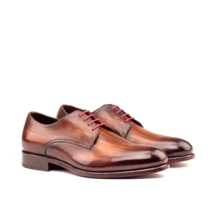 DapperFam Vero in Brown Men's Hand-Painted Patina Derby