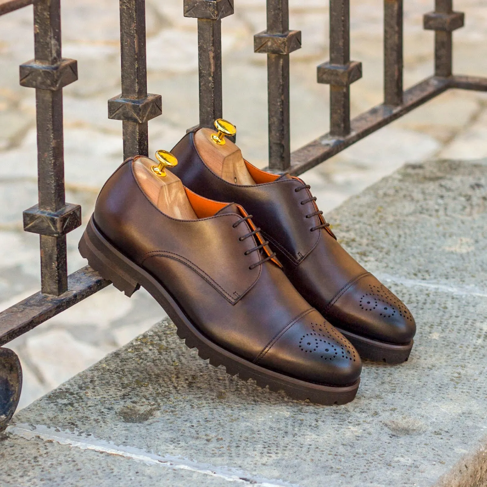 DapperFam Vero in Dark Brown Men's Italian Leather Derby