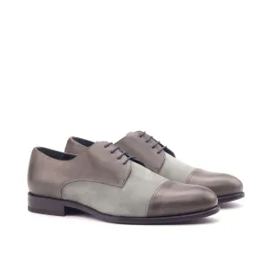 DapperFam Vero in Grey / Light Grey Men's Italian Leather & Italian Suede Derby