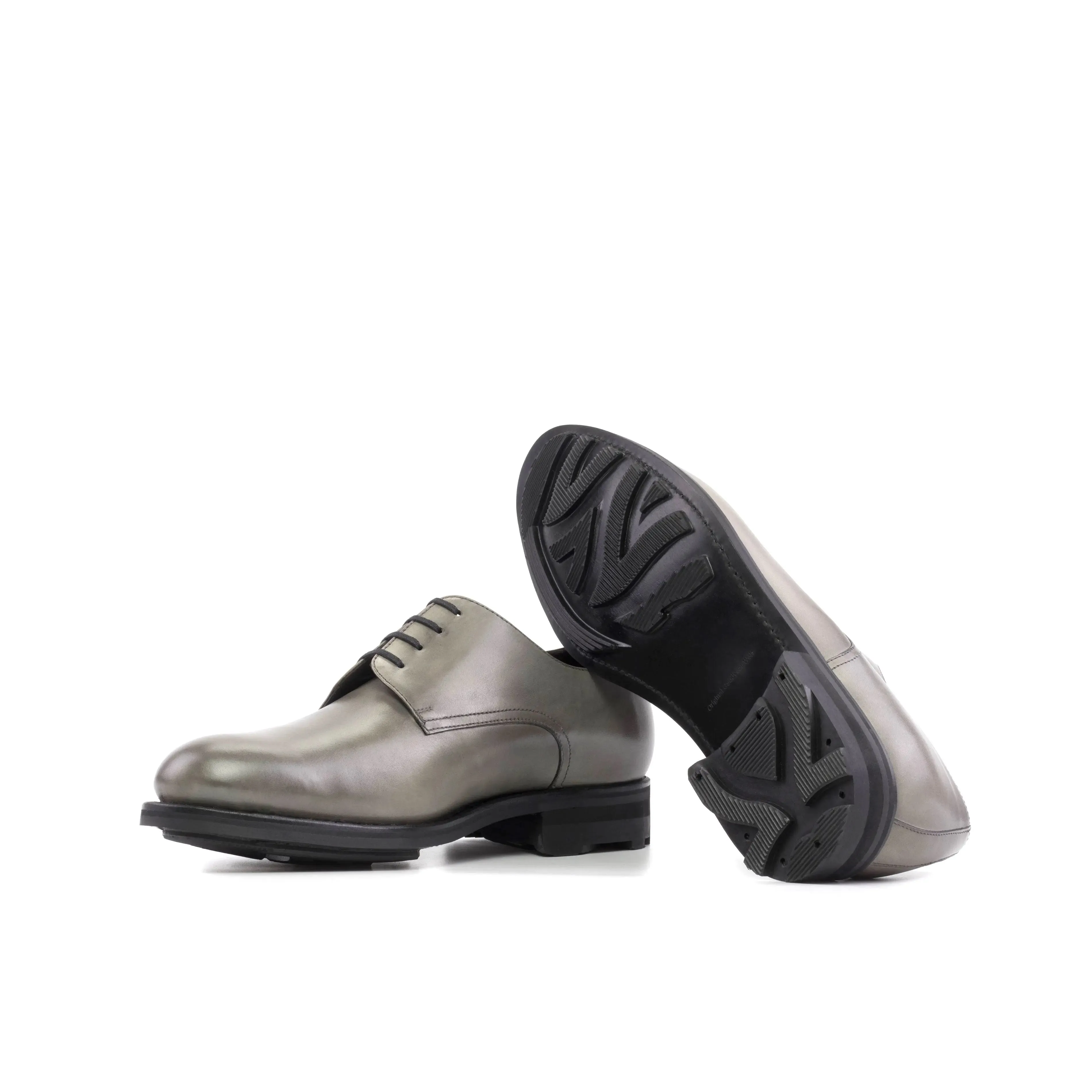 DapperFam Vero in Grey Men's Italian Leather Derby