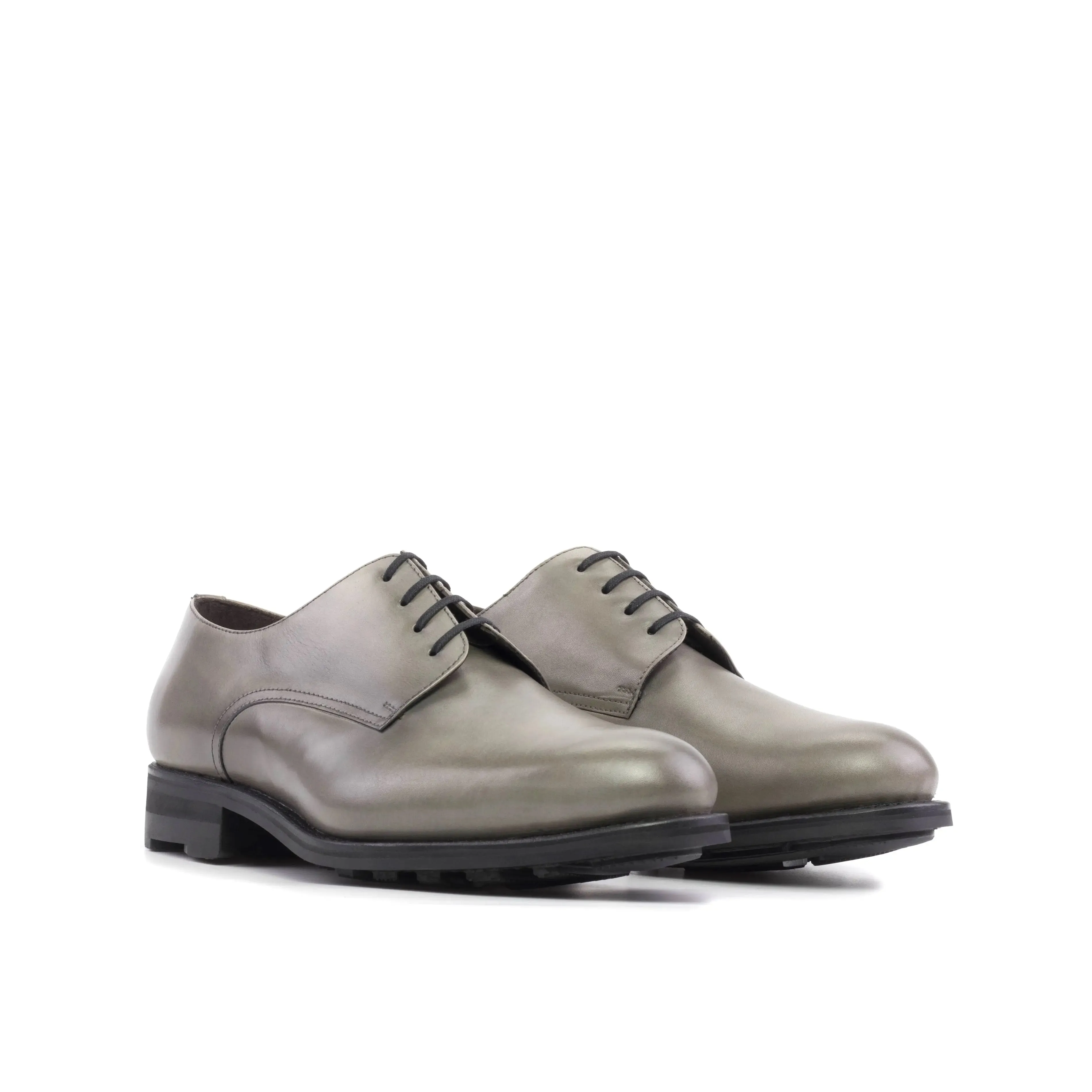 DapperFam Vero in Grey Men's Italian Leather Derby