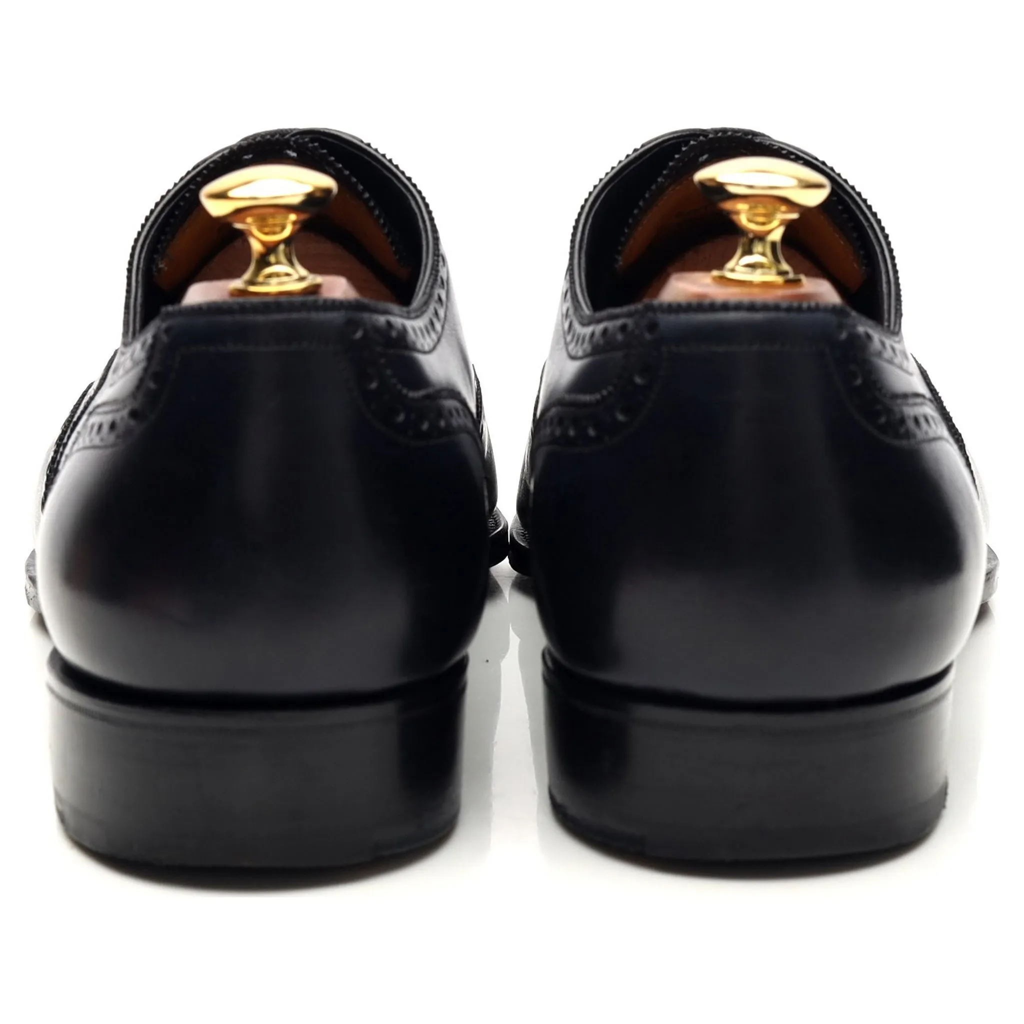 Deco 'Rothschild' Navy Blue Patina Leather Oxford Brogues UK 10 E