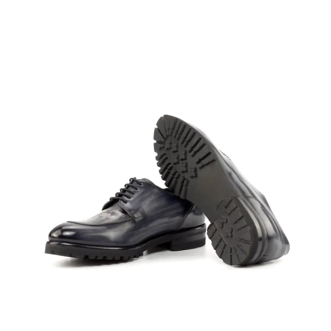 Derbie Chasse en cuir patiné gris - Semelles Commando