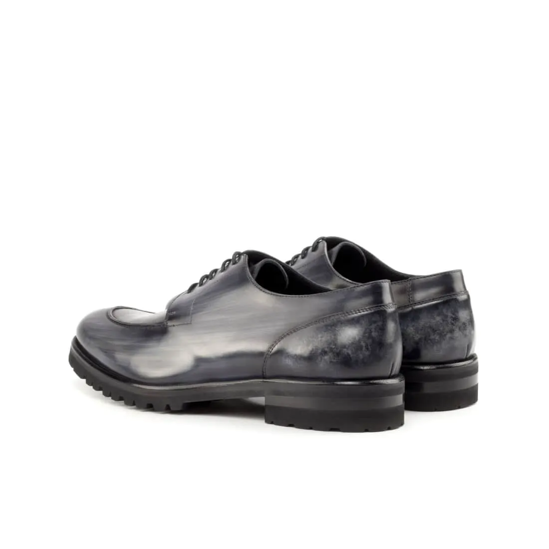 Derbie Chasse en cuir patiné gris - Semelles Commando