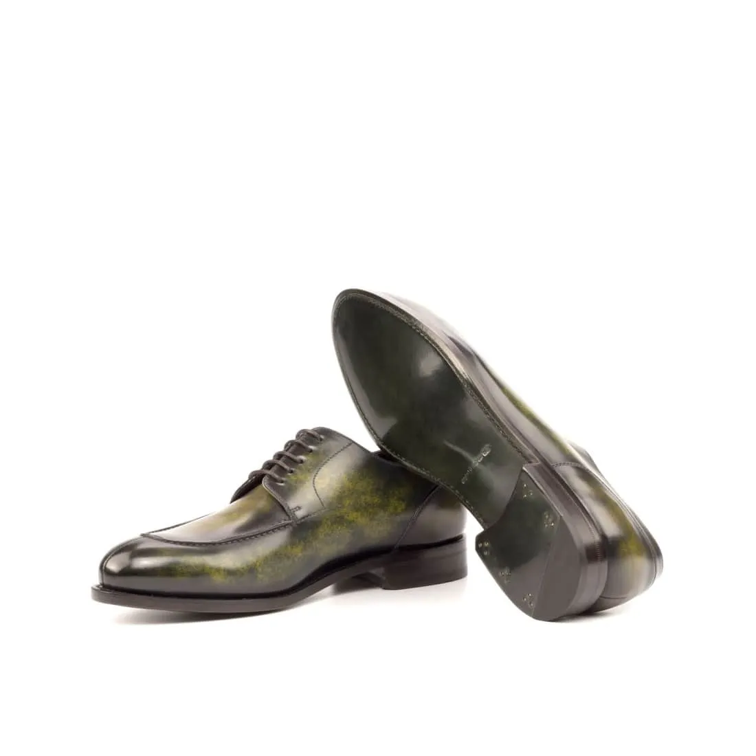 Derbie Chasse en cuir patiné vert