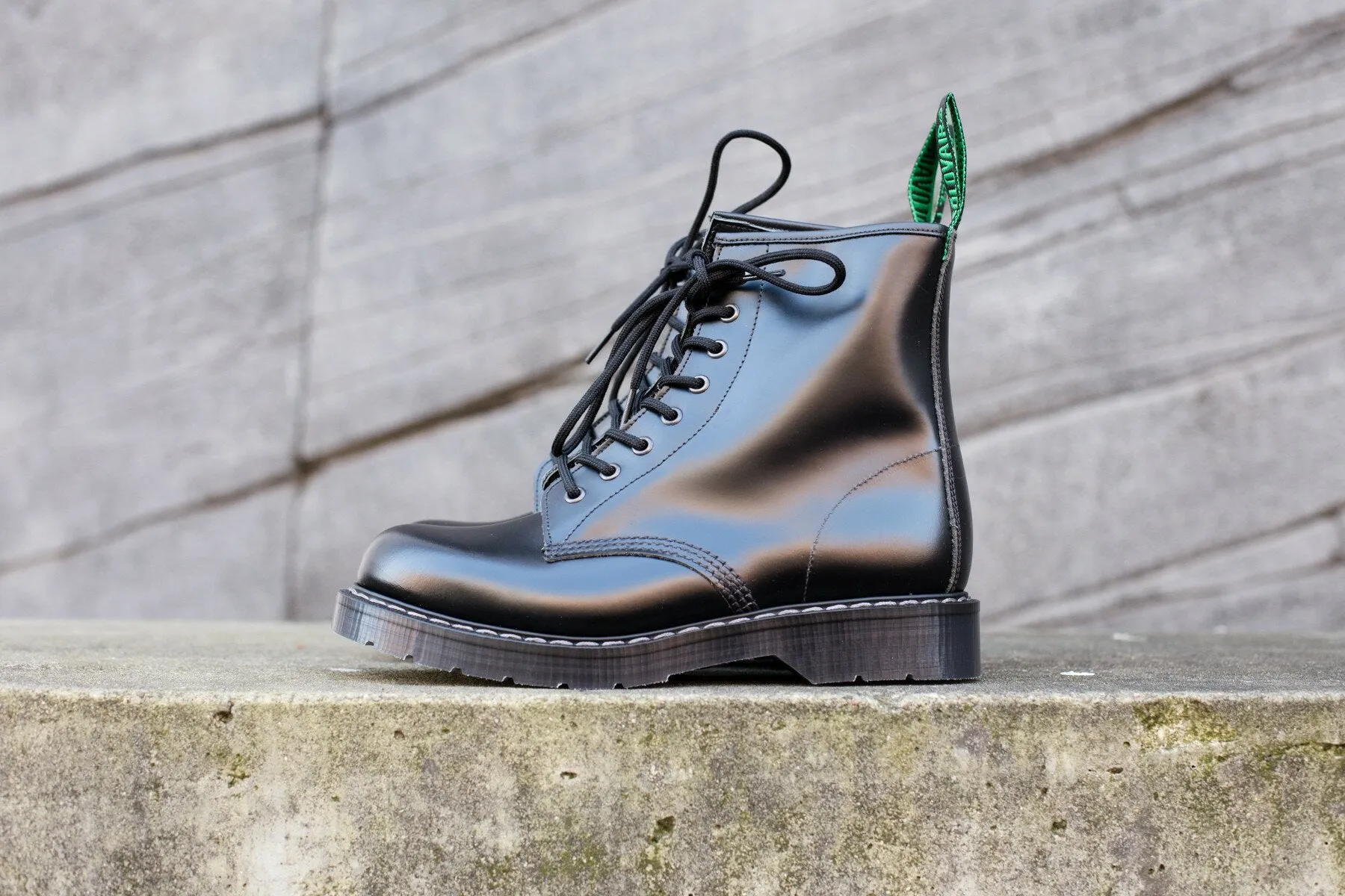 Derby Boot 8 Eye Black Hi-Shine