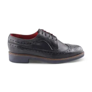 Derby nero in pelle