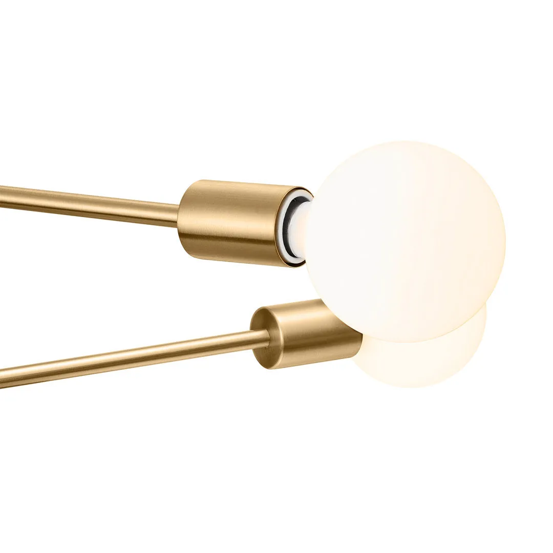 Dycus 6 - Light Sputnik Modern Linear Chandelier Mercer41 Finish: Antique Brass