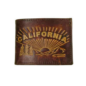 EB308-CA  Antique Finish Billfold- California