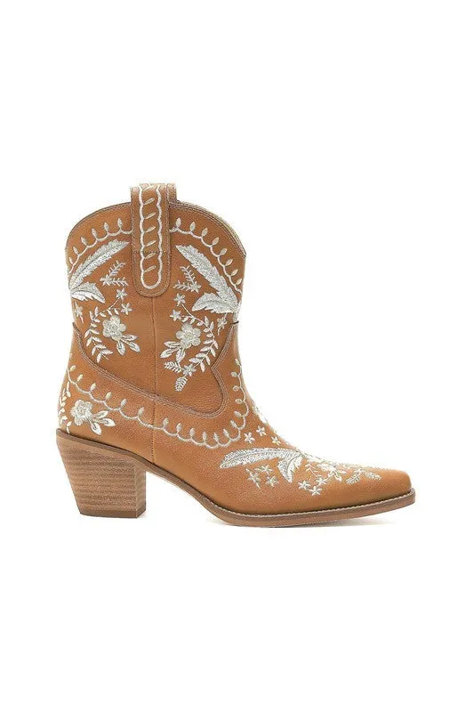 Embroidery, Western, Ankle, Boots