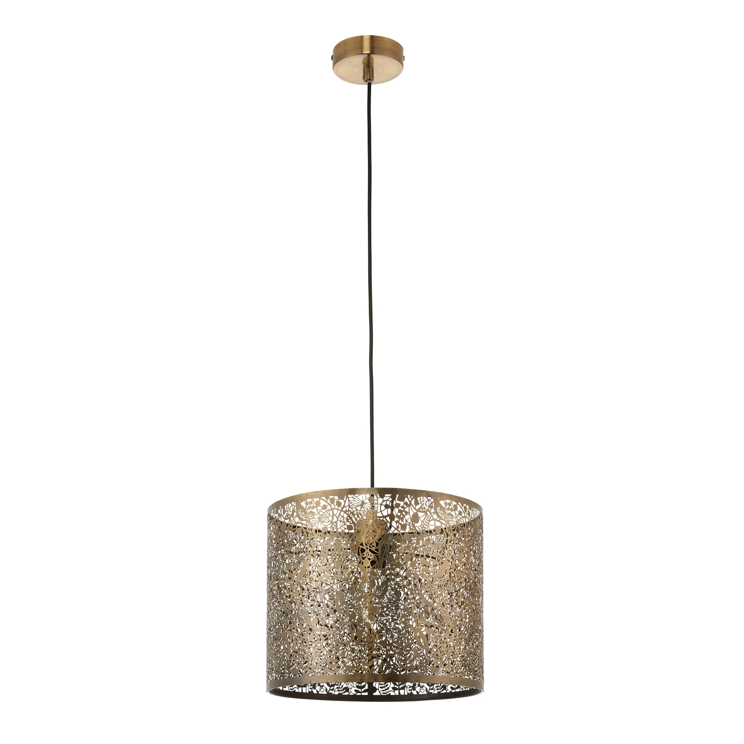 Endon 70103 Secret garden 1lt Pendant easyfit Antique brass plate 10W LED E27 or B22 (Required)