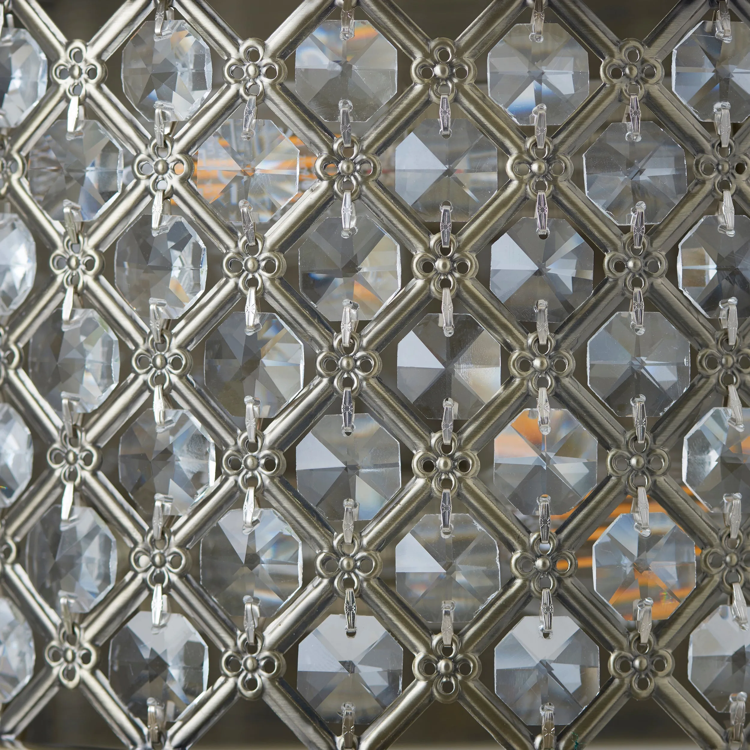 Endon 70559 Hudson 2lt Wall Antique brass plate & clear crystal 2 x 60W E14 golf (Required)