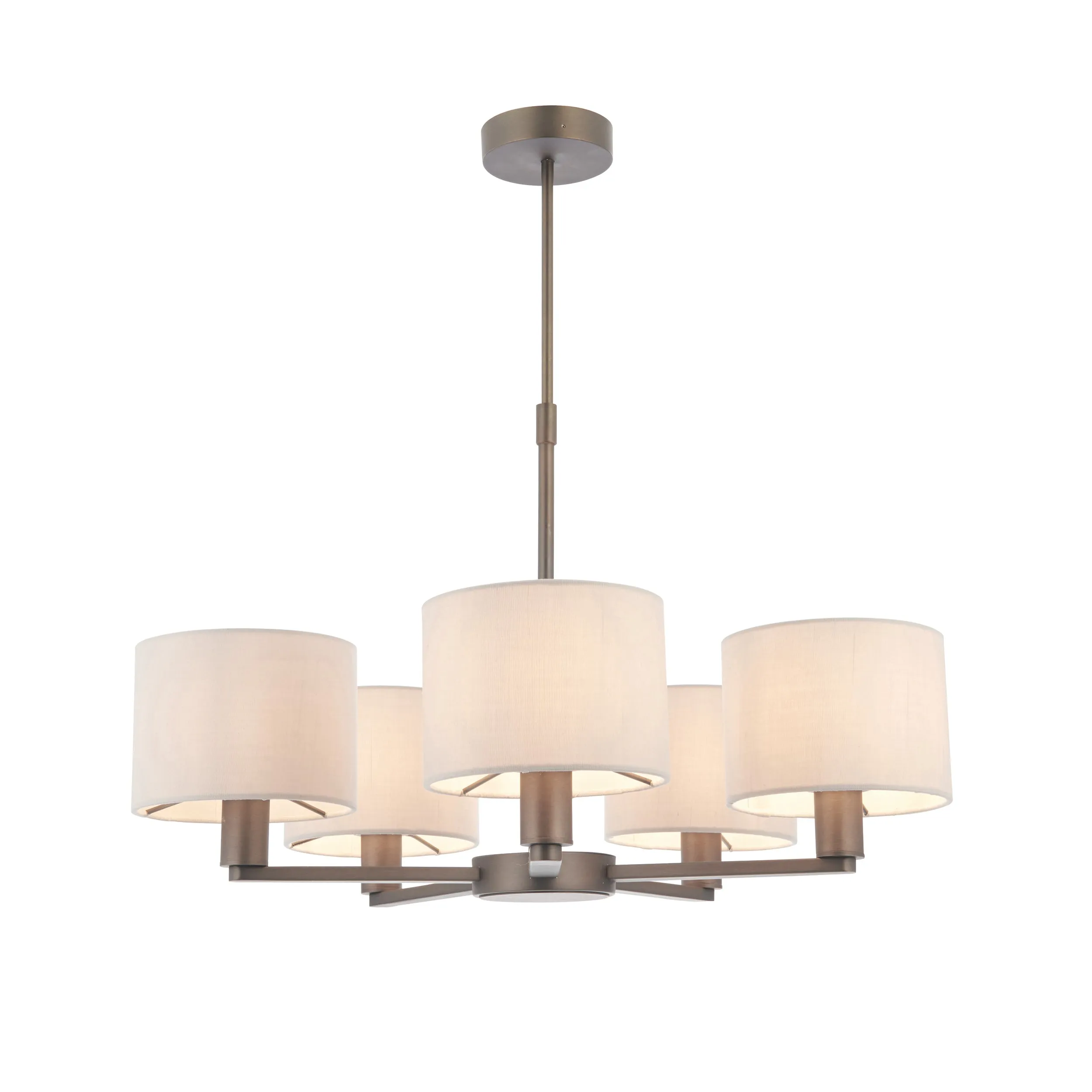 Endon 73017 Daley 5lt Pendant Dark antique bronze plate & marble fabric 5 x 40W E14 candle (Required)