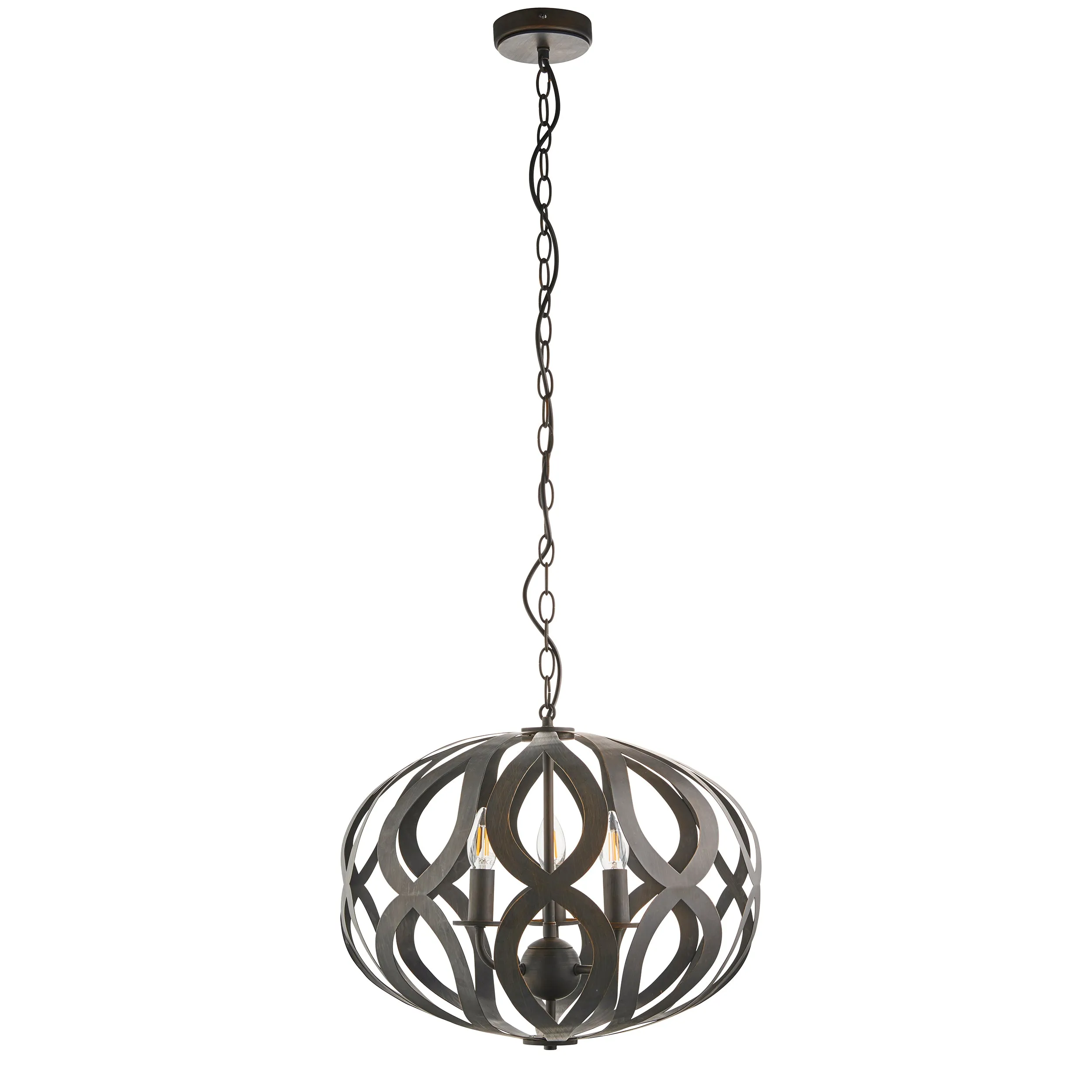 Endon 81750 Sirolo 3lt Pendant Antique brushed bronze paint 3 x 6W LED E14 (Required)