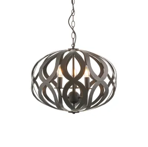 Endon 81750 Sirolo 3lt Pendant Antique brushed bronze paint 3 x 6W LED E14 (Required)