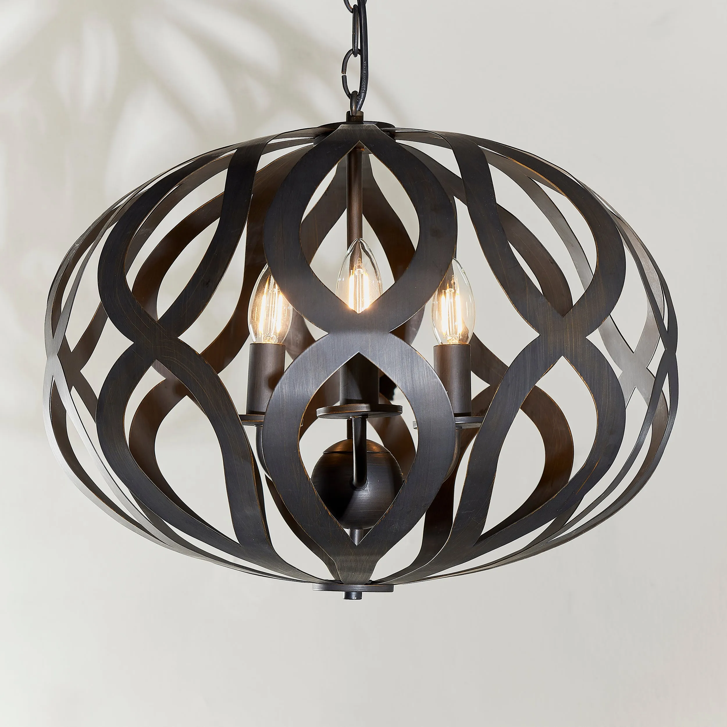Endon 81750 Sirolo 3lt Pendant Antique brushed bronze paint 3 x 6W LED E14 (Required)