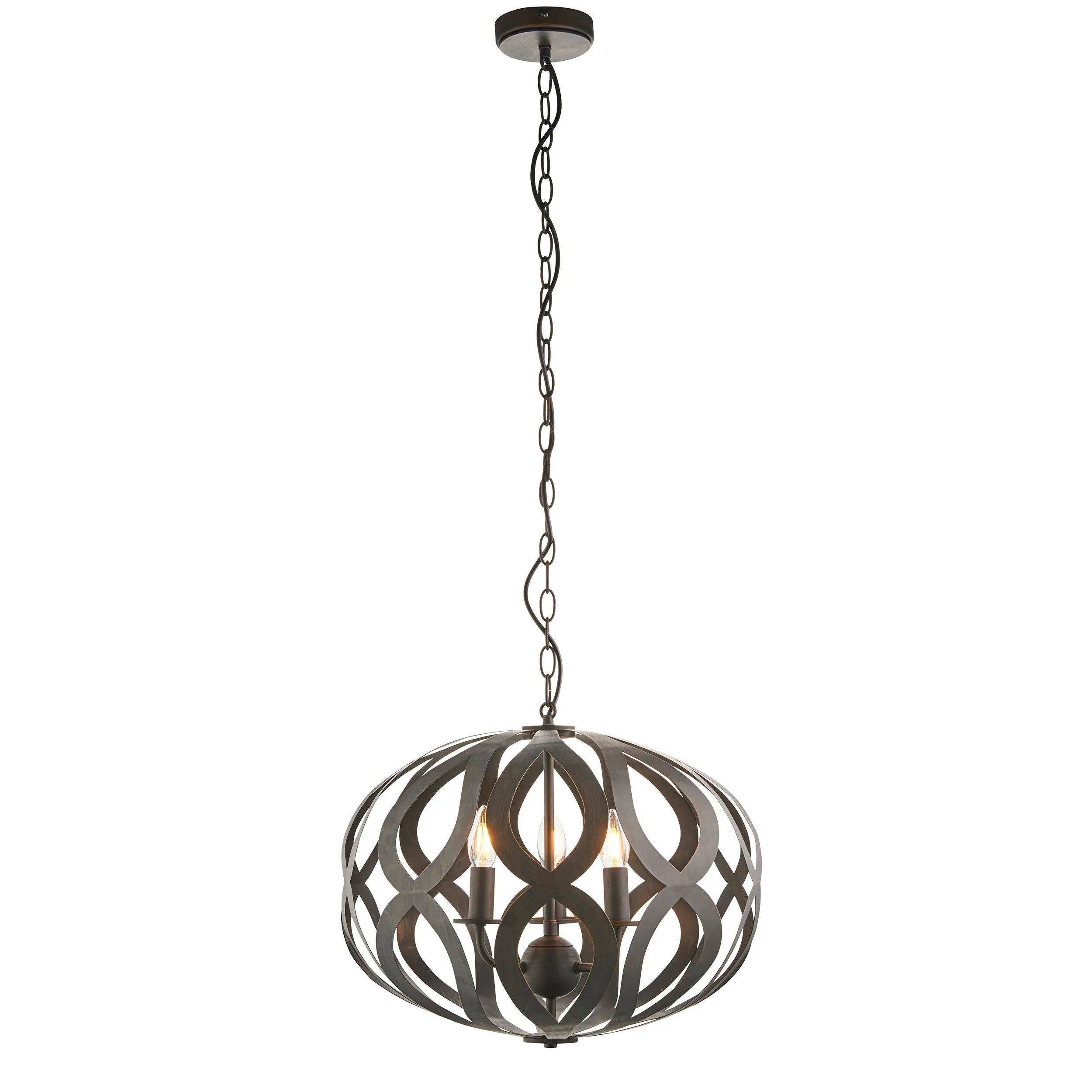 Endon 81750 Sirolo 3lt Pendant Antique brushed bronze paint 3 x 6W LED E14 (Required)