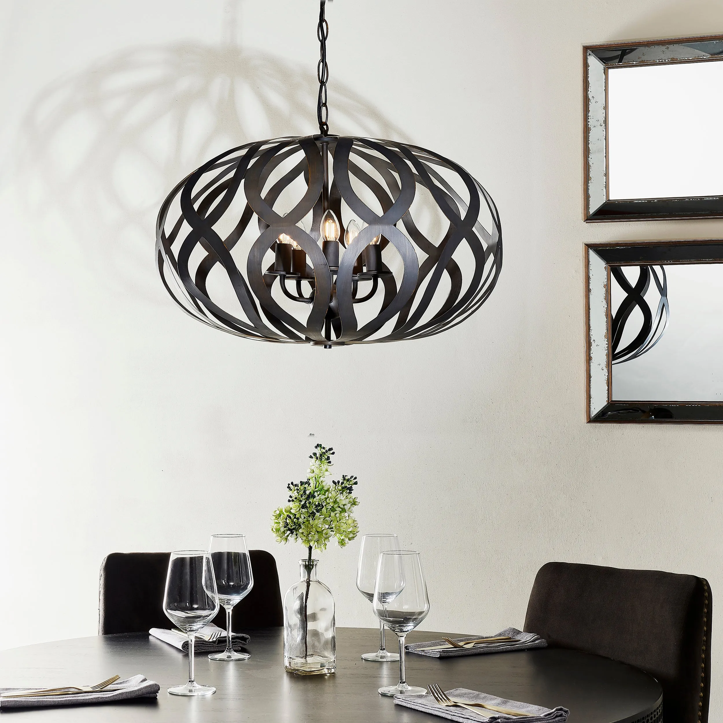 Endon 81752 Sirolo 5lt Pendant Antique brushed bronze paint 5 x 6W LED E14 (Required)