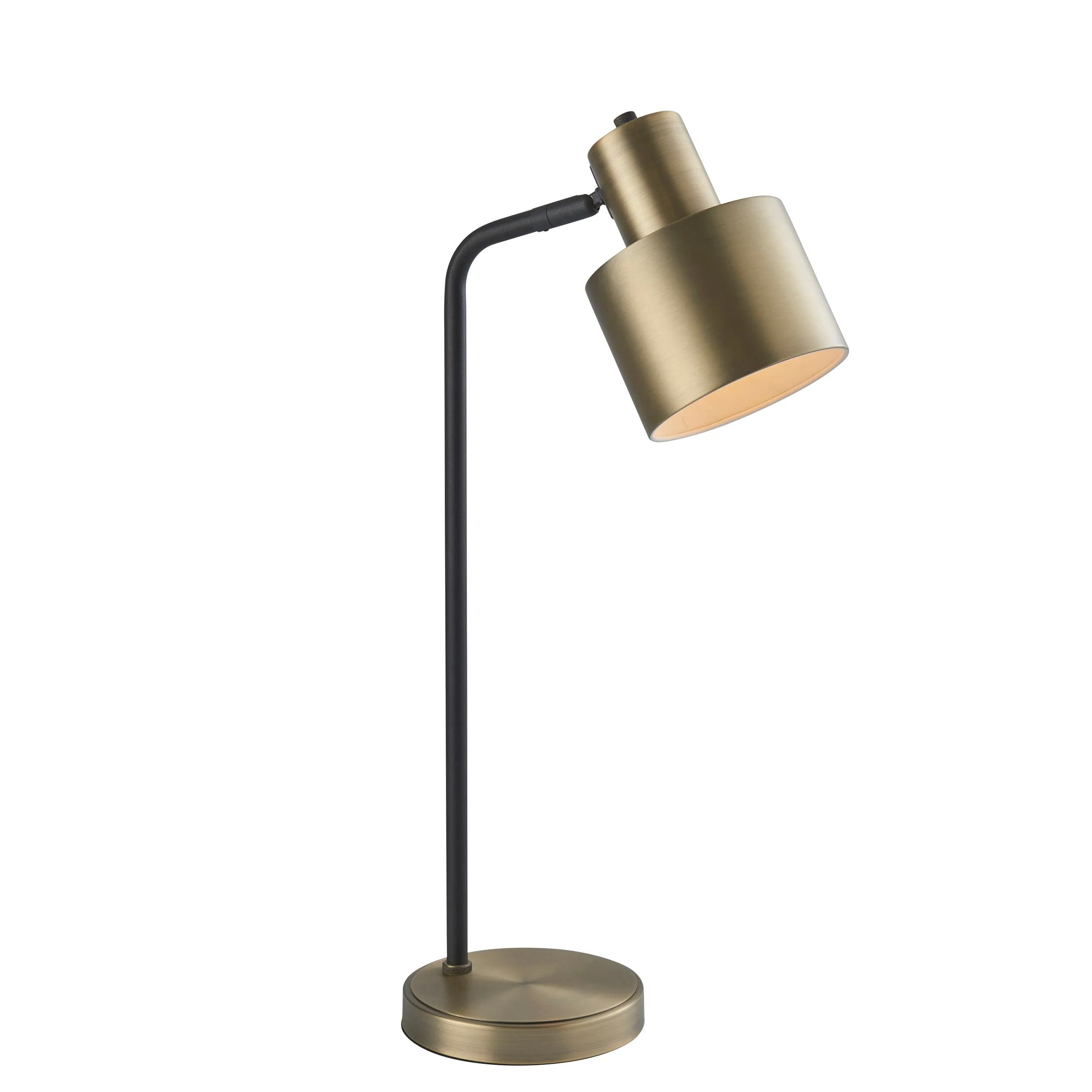 Endon 95464 Mayfield 1lt Table Matt antique brass plate & matt black 10W LED E27 (Required)