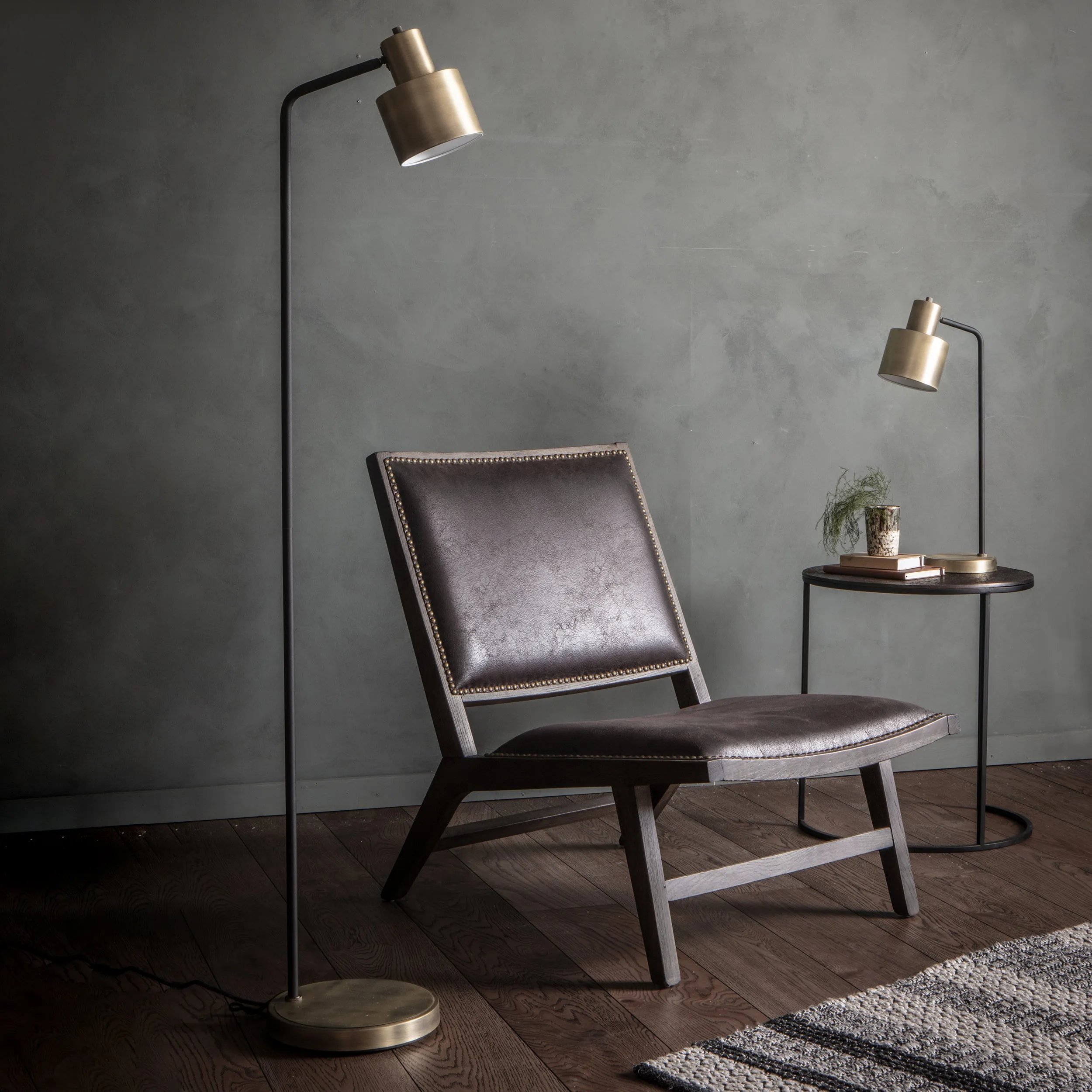 Endon 95464 Mayfield 1lt Table Matt antique brass plate & matt black 10W LED E27 (Required)