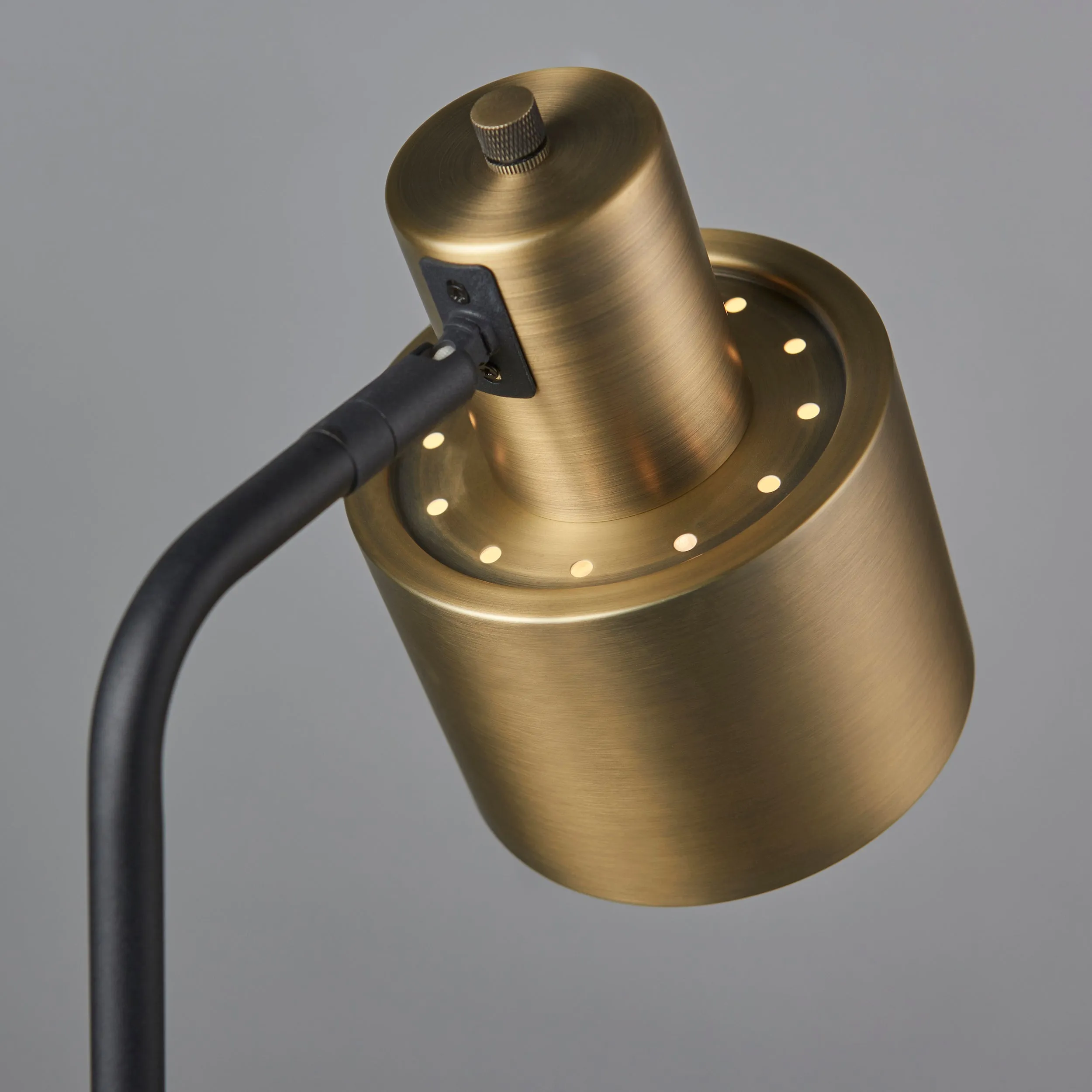 Endon 95464 Mayfield 1lt Table Matt antique brass plate & matt black 10W LED E27 (Required)