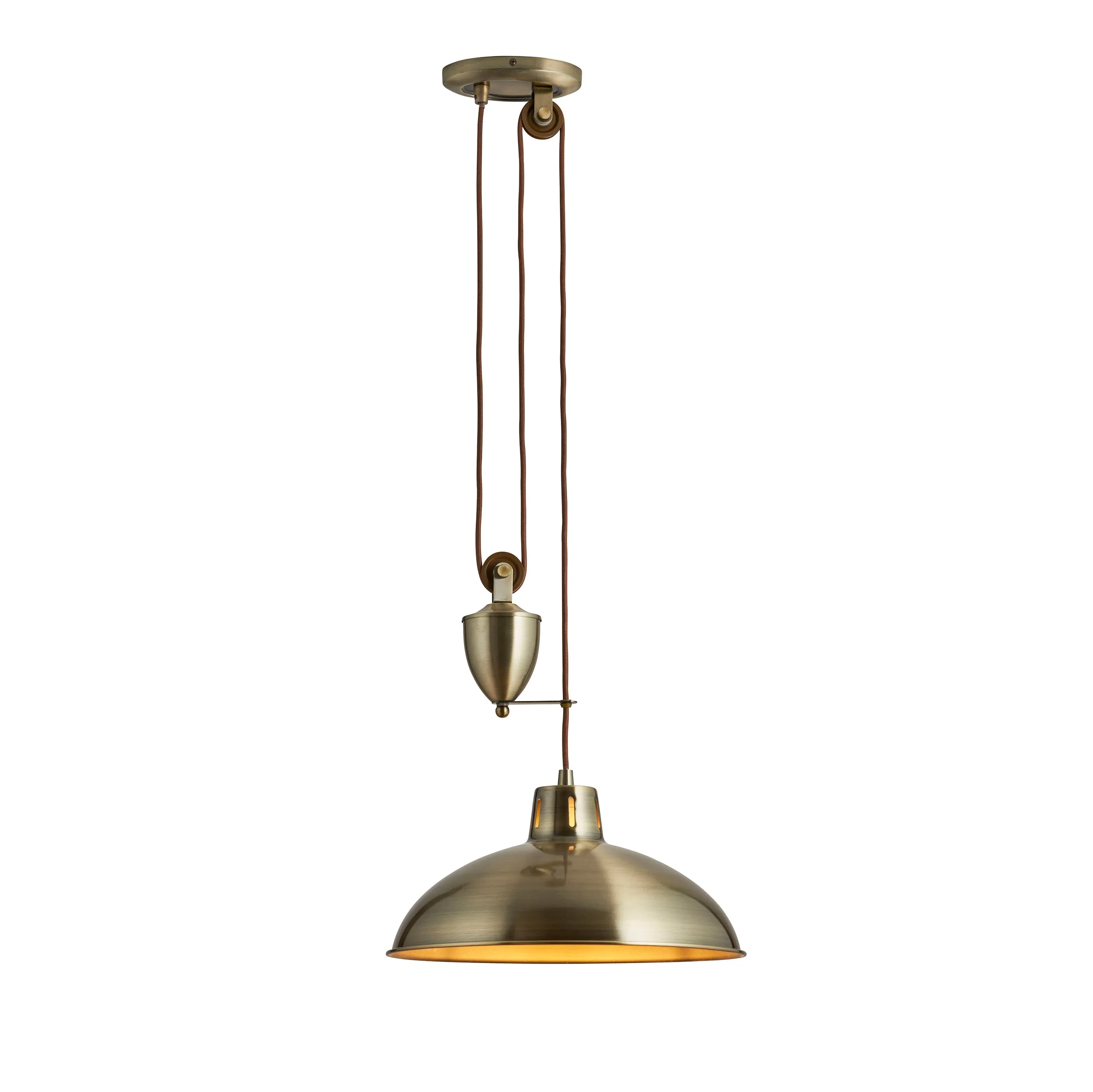 Endon POLKA-AB Polka 1lt Pendant Antique brass plate 60W E27 GLS (Required)