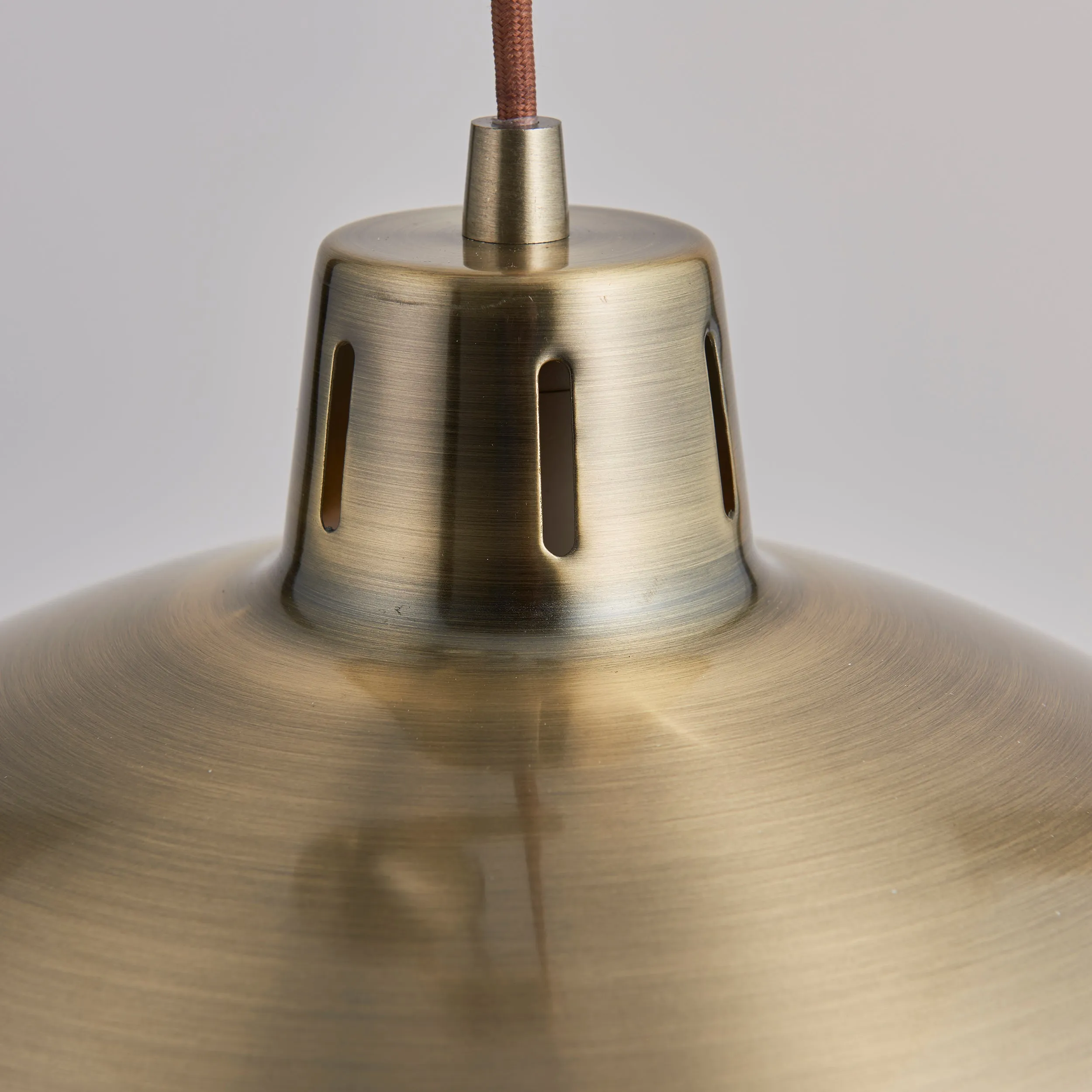 Endon POLKA-AB Polka 1lt Pendant Antique brass plate 60W E27 GLS (Required)