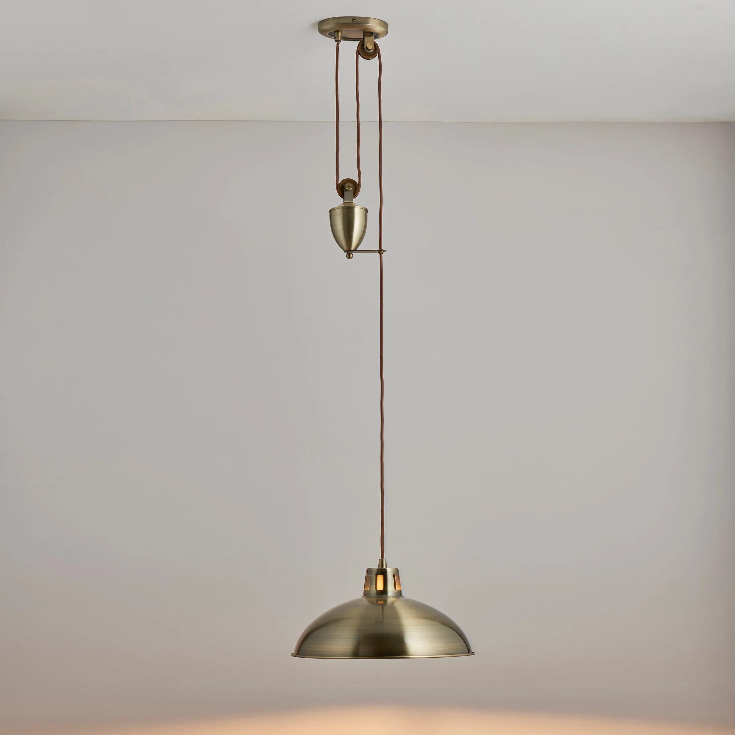 Endon POLKA-AB Polka 1lt Pendant Antique brass plate 60W E27 GLS (Required)