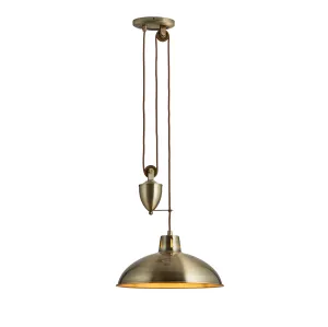 Endon POLKA-AB Polka 1lt Pendant Antique brass plate 60W E27 GLS (Required)