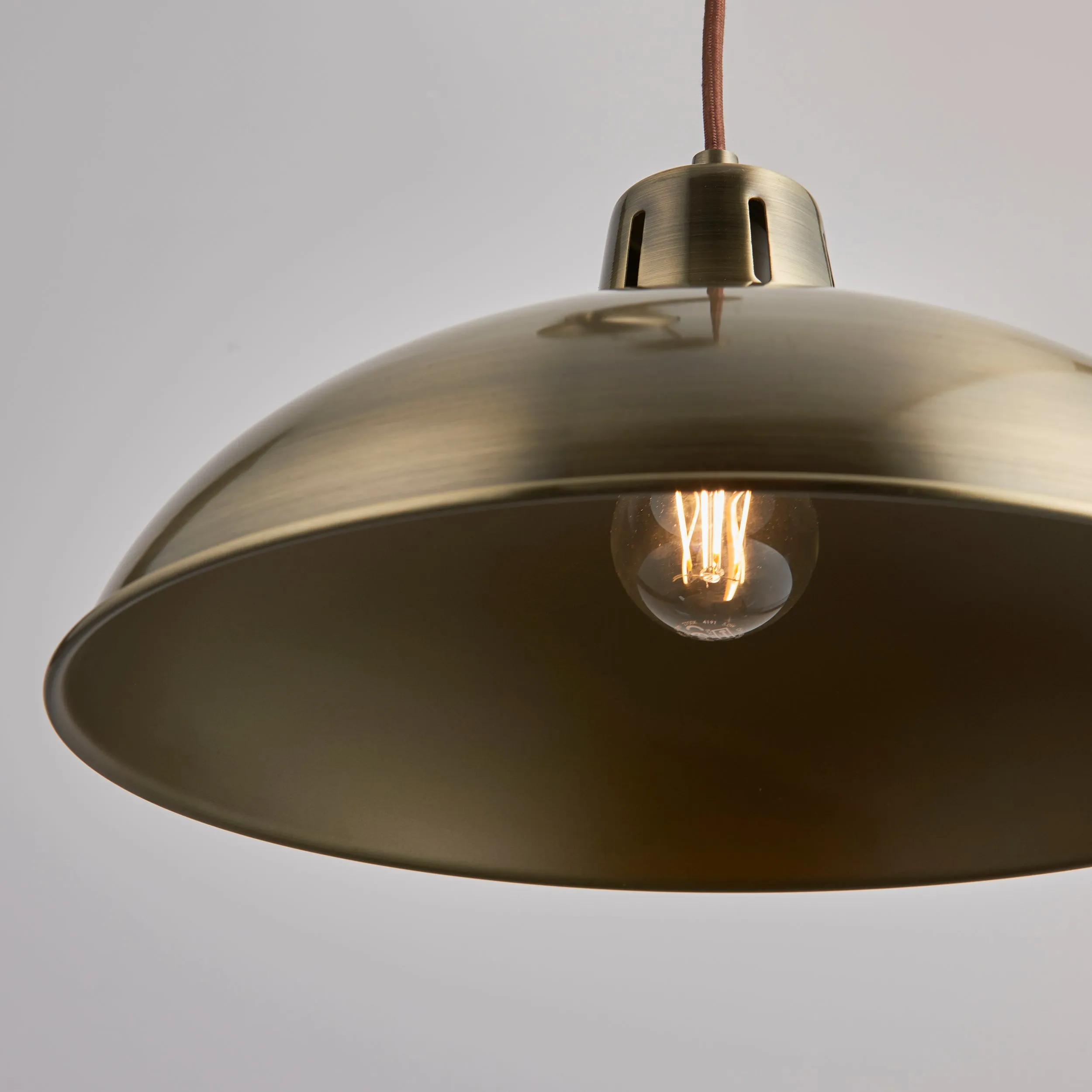 Endon POLKA-AB Polka 1lt Pendant Antique brass plate 60W E27 GLS (Required)