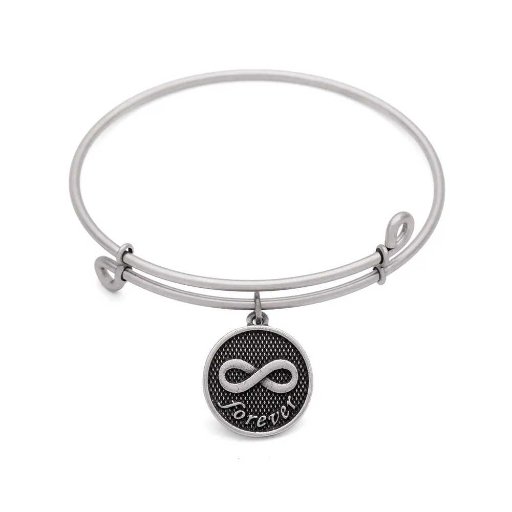 Eternity, Bangle Antique Silver Color Finish
