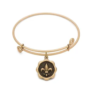 Fleur-de-Lis, Bangle Antique Gold Color Finish