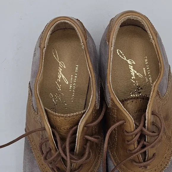 Frye saddle oxford two tone leather oxford shoes size 8 b