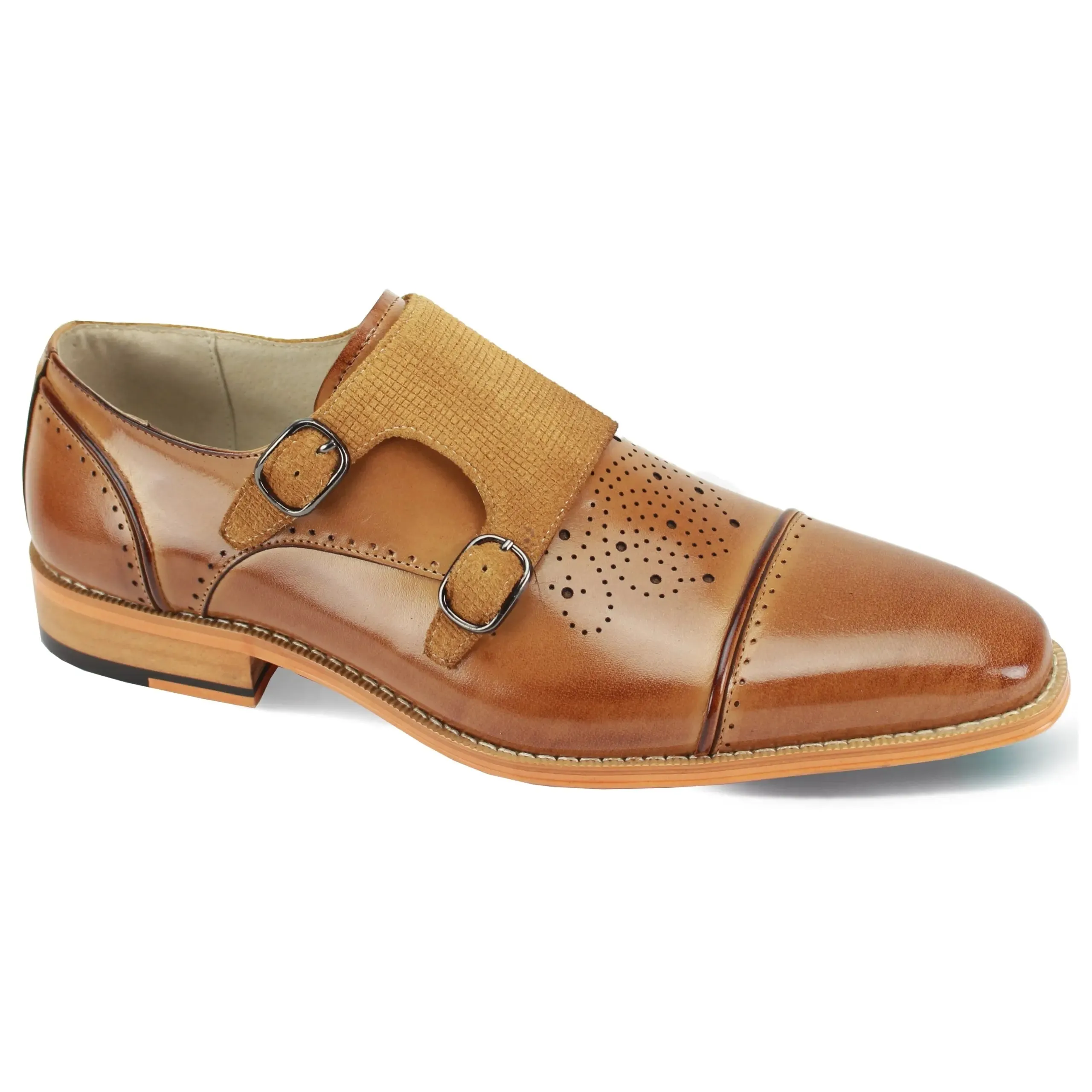 Giovanni Oscar Double Monk Strap Leather Dress Shoe