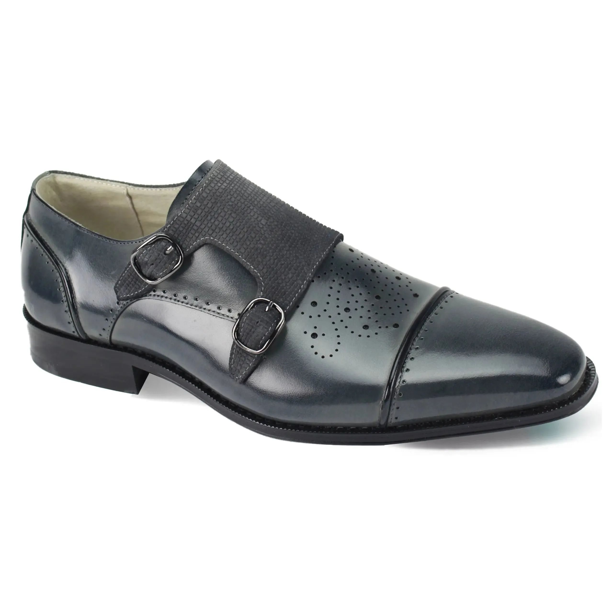 Giovanni Oscar Double Monk Strap Leather Dress Shoe